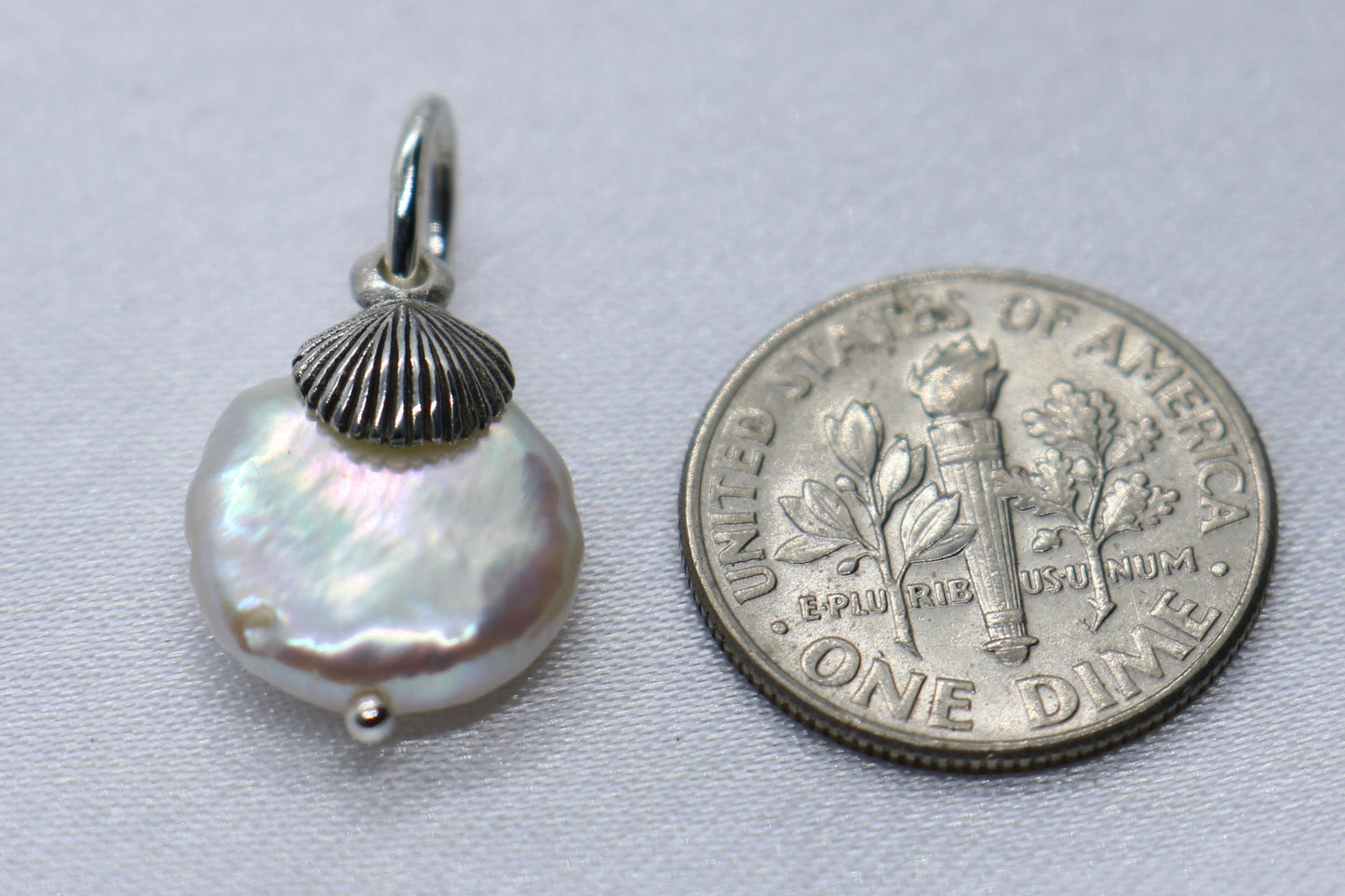 Sea Shell Pearl Silver Charm Pendant Necklace Jewelry