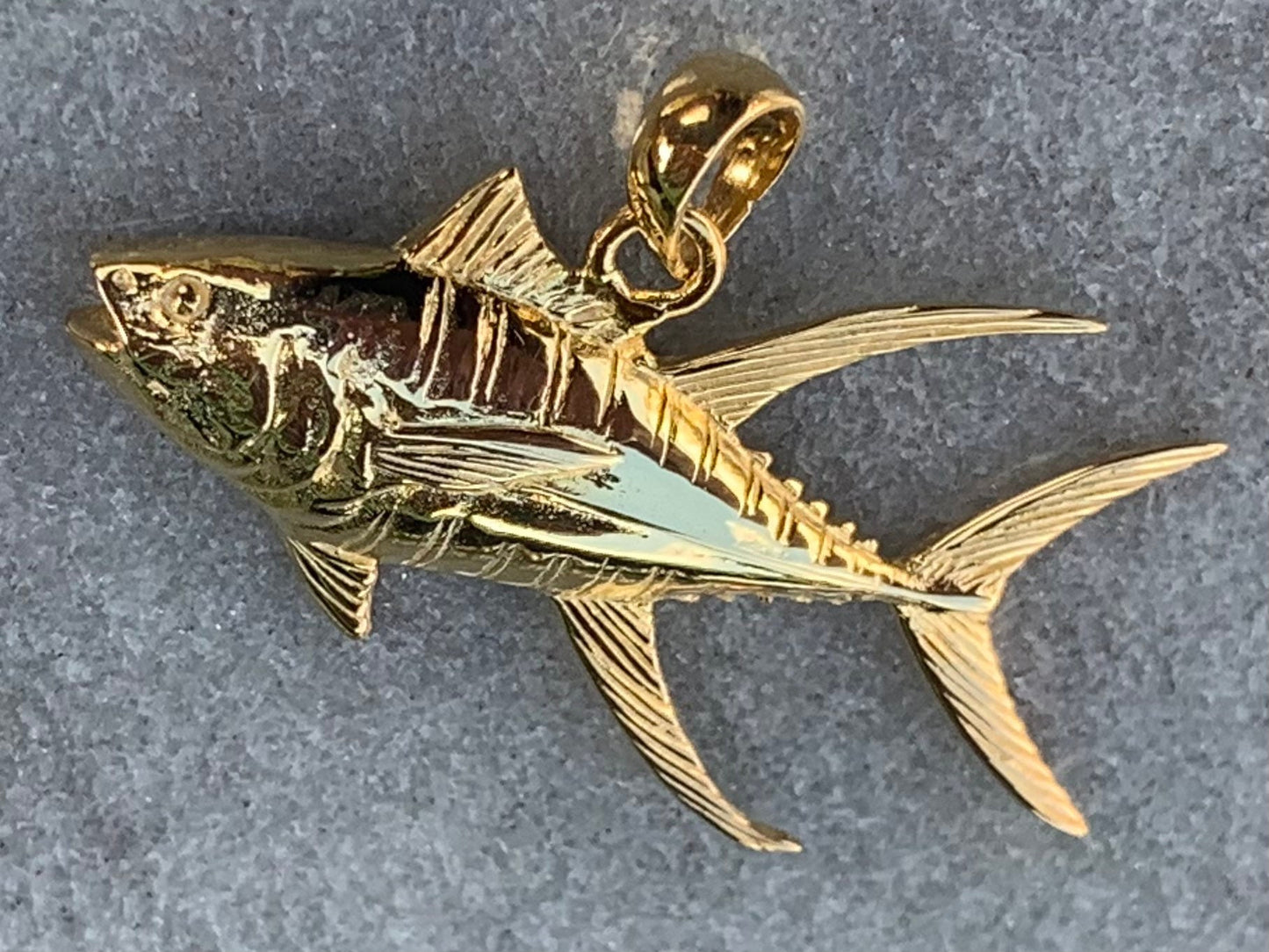 Ahi Tuna Fish Necklace Pendant Necklace. Fisherman Gift. 18k Gold Vermeil.