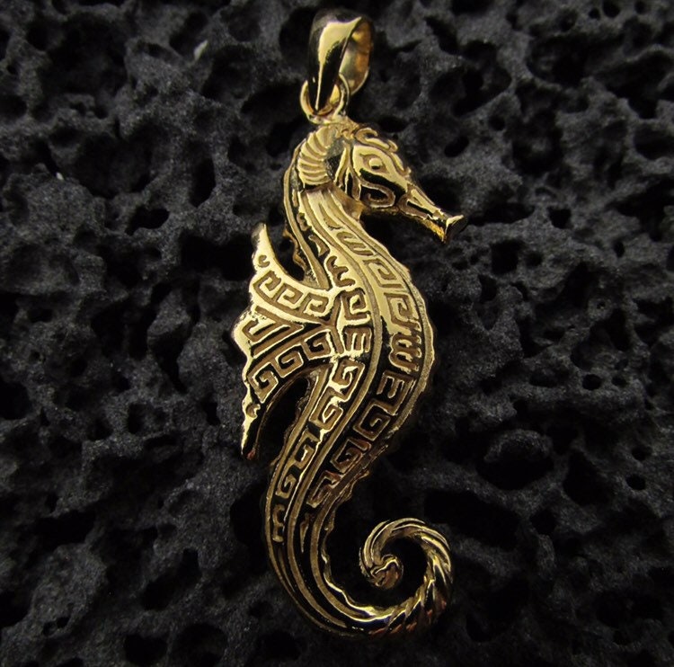 18k Gold Vermeil Seahorse Necklace Pendant