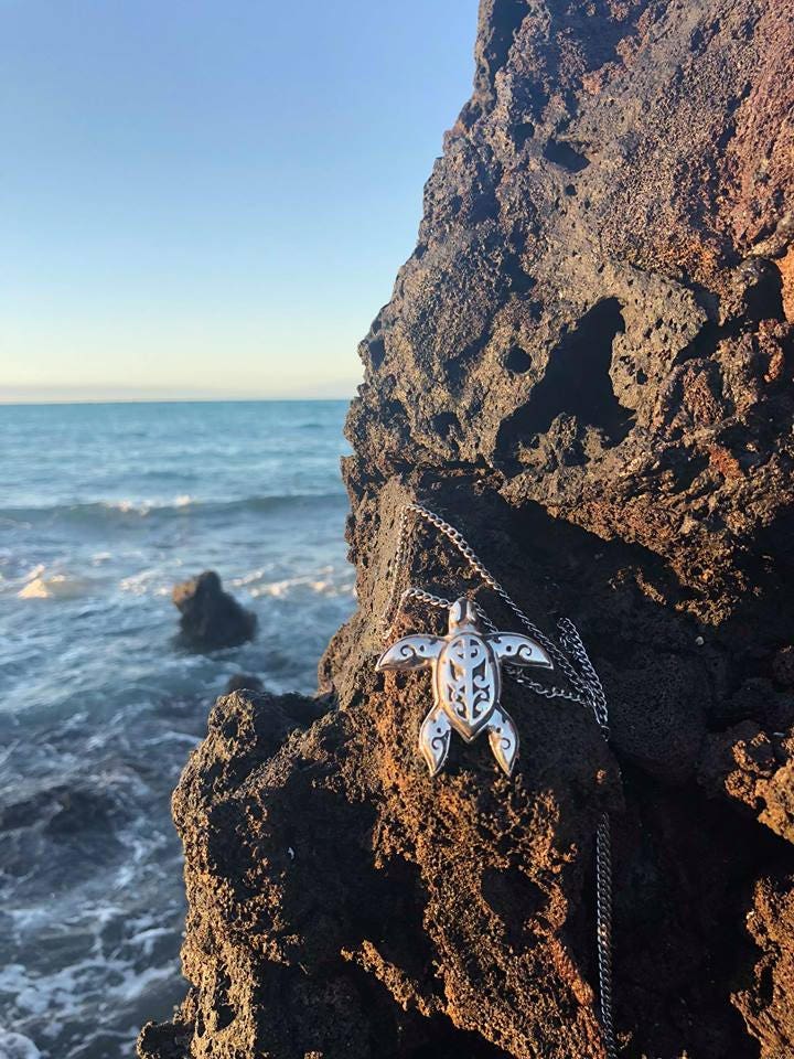 Sea Turtle Necklace Pendant | Sterling Silver | Ocean | Beach | Gift | Jewelry | Handmade | Unique