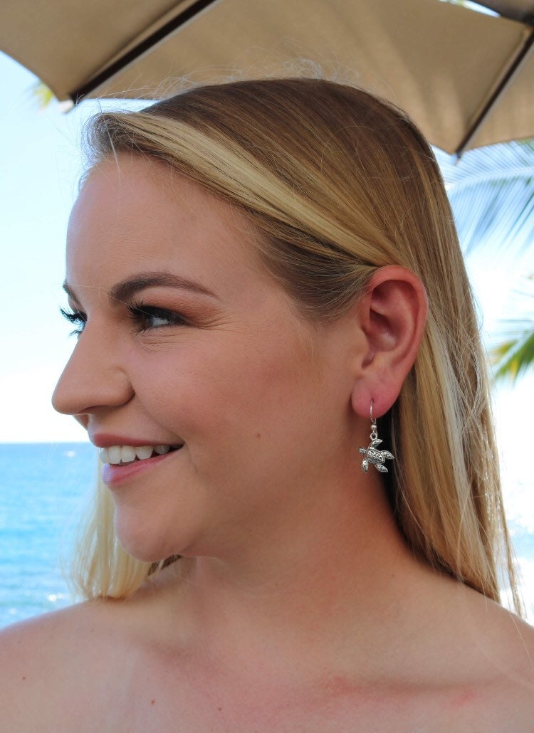 Turtle Earrings | Sterling Silver | Ocean | Beach | Gift | Jewelry | Handmade | Unique