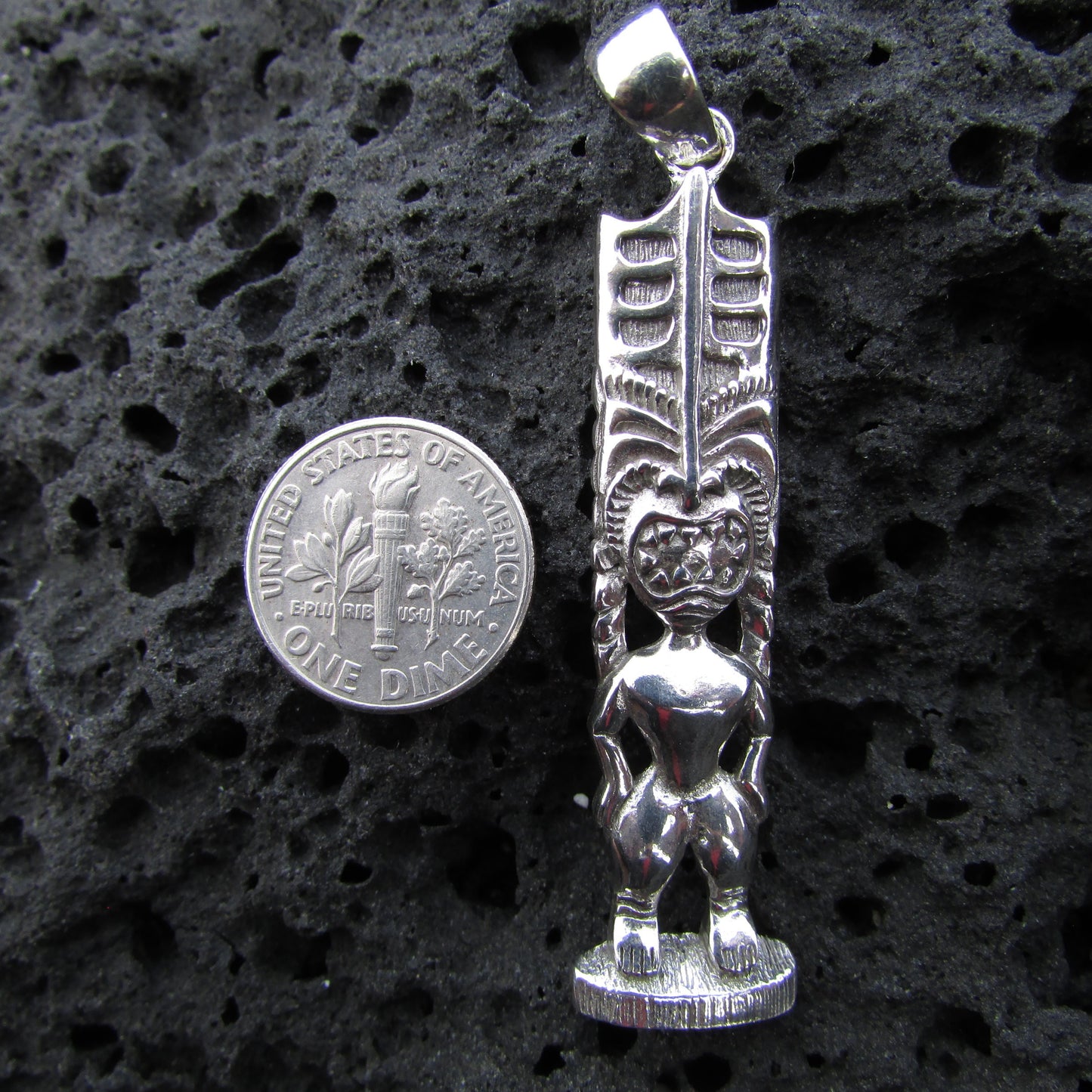 Hawaiian Tribal Tiki Pendant Necklace | Sterling Silver | Gift | Jewelry | Handmade | Unique