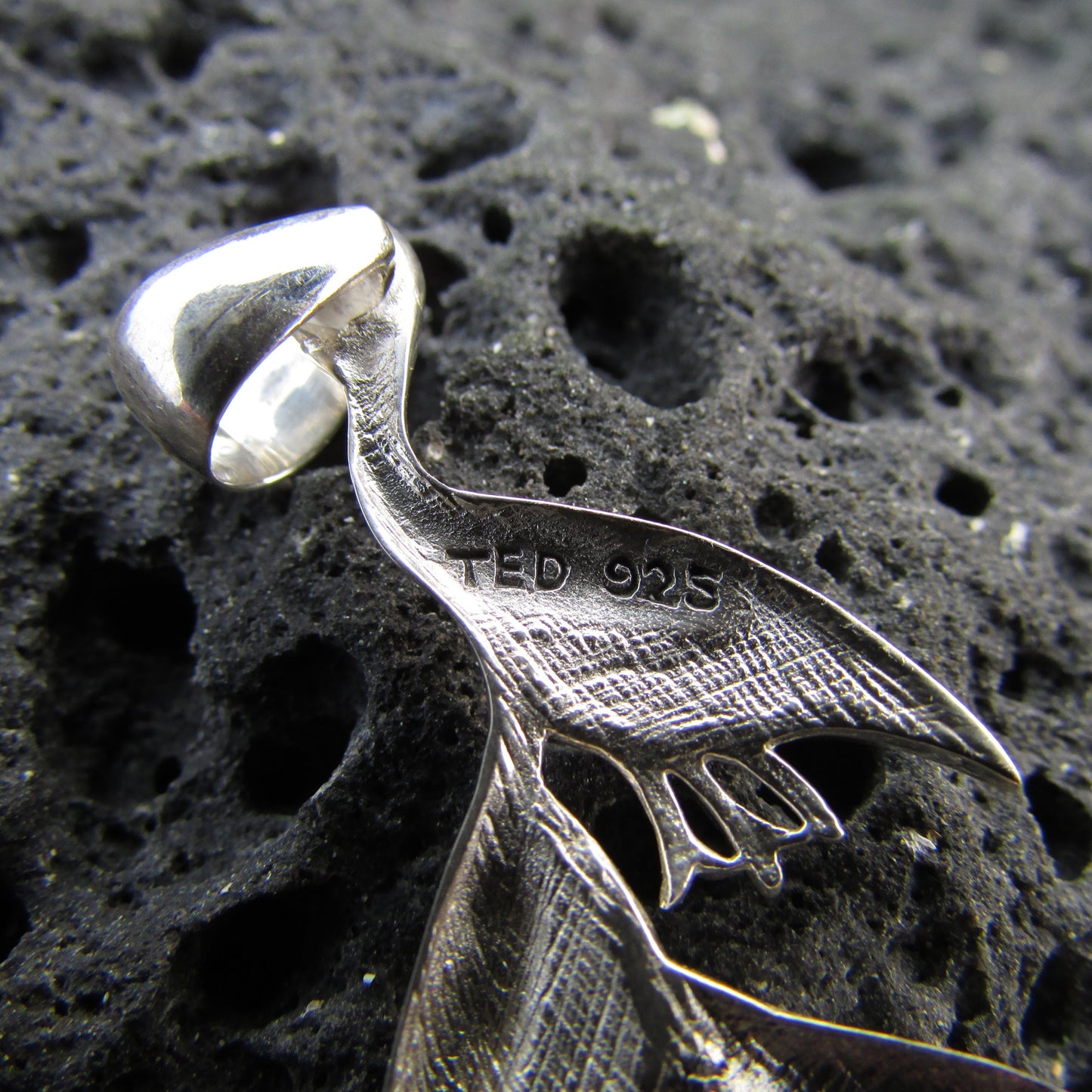 Heliconia Flower Necklace Pendant | Paua Abalone Shell | Sterling Silver | Ocean | Beach | Gift | Jewelry | Handmade | Unique