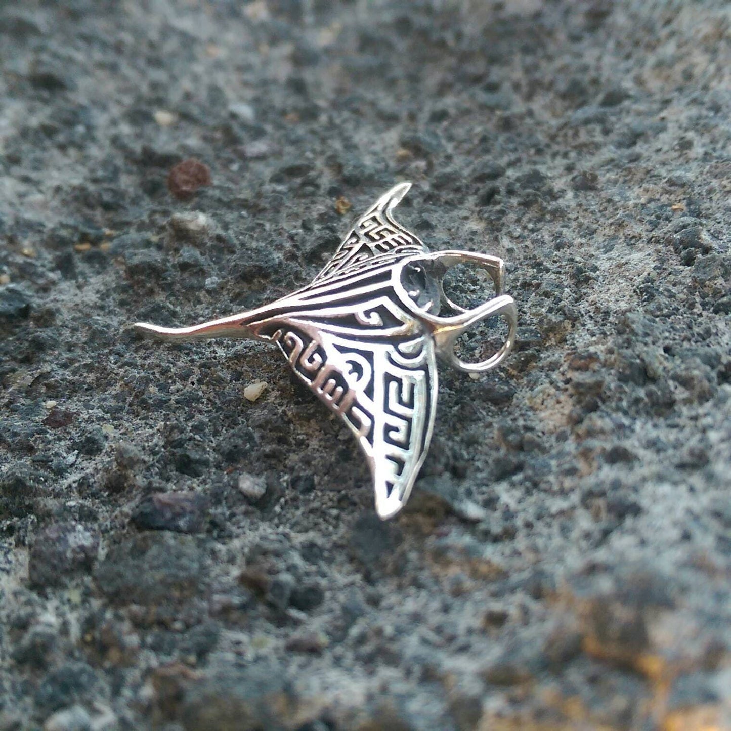 Manta Ray Necklace Pendant | Sterling Silver | Ocean | Beach | Gift | Jewelry | Handmade | Unique