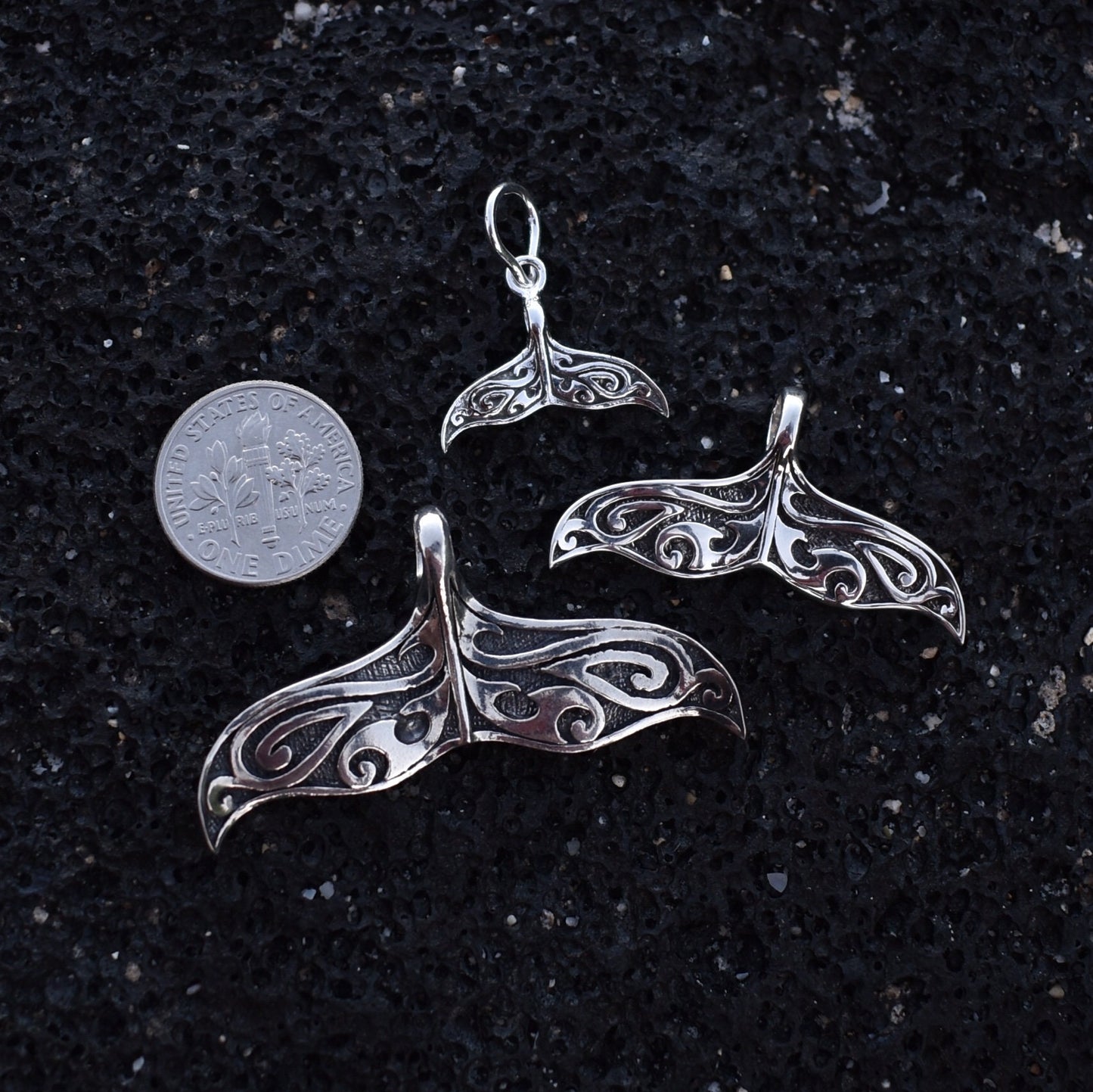 Whale Tail Pendant Necklace Medium | Sterling Silver | Ocean | Beach | Gift | Jewelry | Handmade | Unique