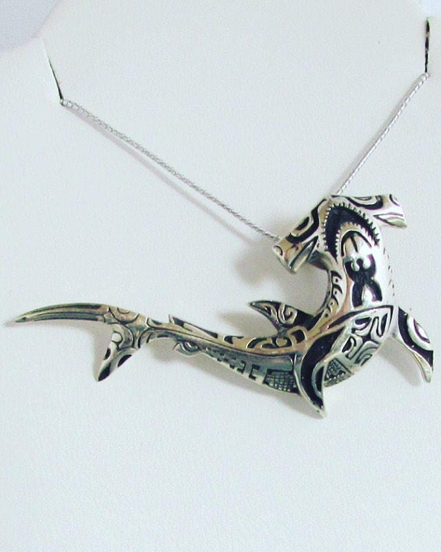 Hammerhead Shark Necklace Pendant Medium | Sterling Silver | Ocean | Beach | Gift | Jewelry | Handmade | Unique