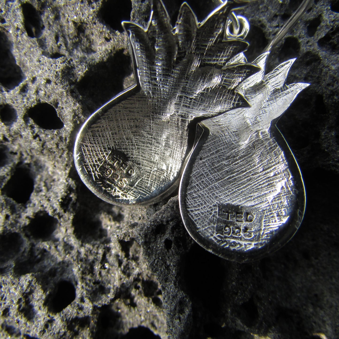 Pineapple Fruit Earrings | Paua Abalone Shell | Sterling Silver | Gift | Jewelry | Handmade | Unique