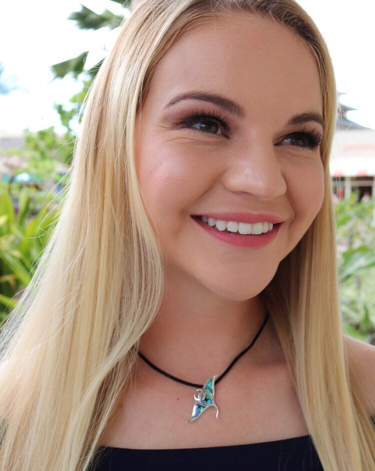 Manta Ray Necklace Pendant Handmade | Abalone | Paua Shell | Sterling Silver
