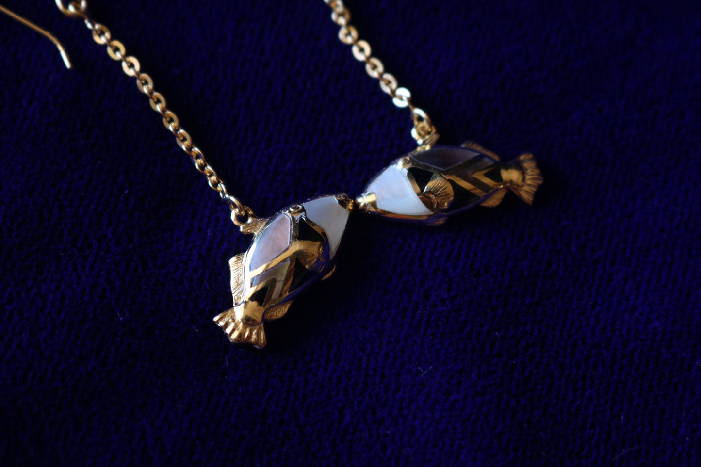 Humuhumunukunukuapua’a (Trigger Fish) Hawaiian State Fish Earrings. 18k Gold Vermeil, Silver, Mother of Pearl.