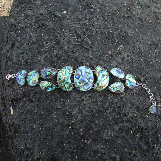 Handmade Bracelet Abalone Shell Paua Shell. Sterling Silver.