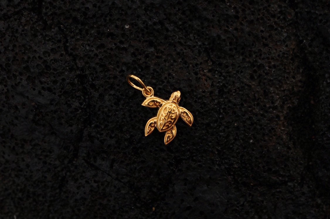 18K Gold Vermeil Turtle Necklace Pendant