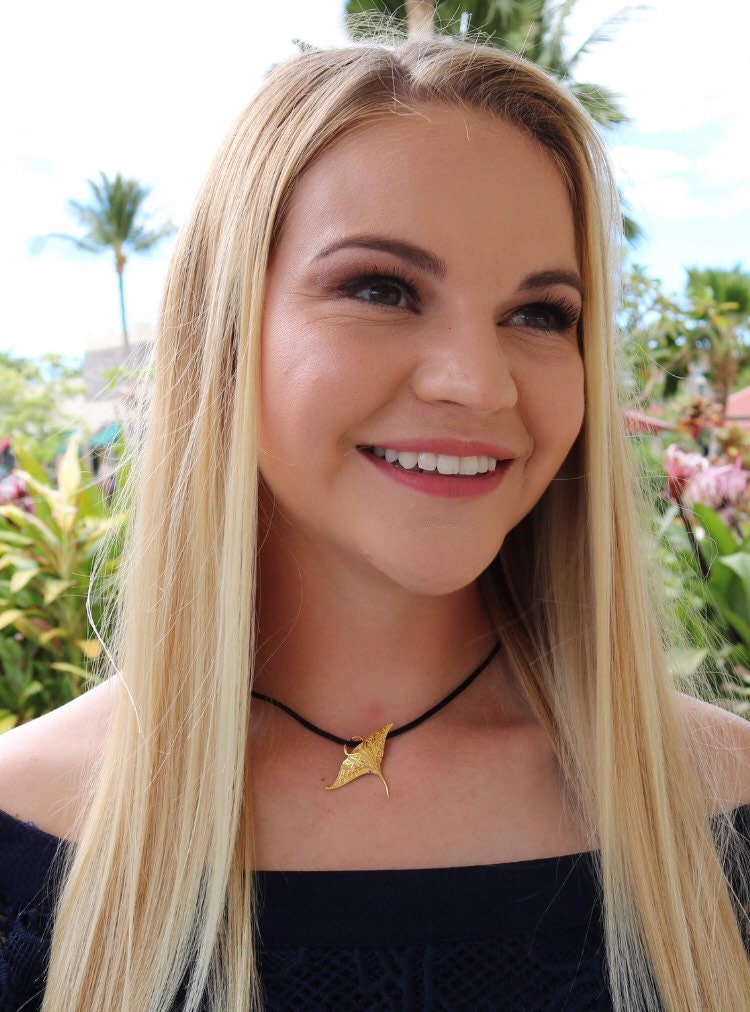 18K Gold Vermeil Manta Ray Necklace Pendant | Ocean | Beach | Gift | Jewelry | Handmade | Unique