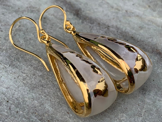 Hawaiian islands hoop earrings. Oahu, Maui, Kauai and Big Island. 18K Gold Vermeil.