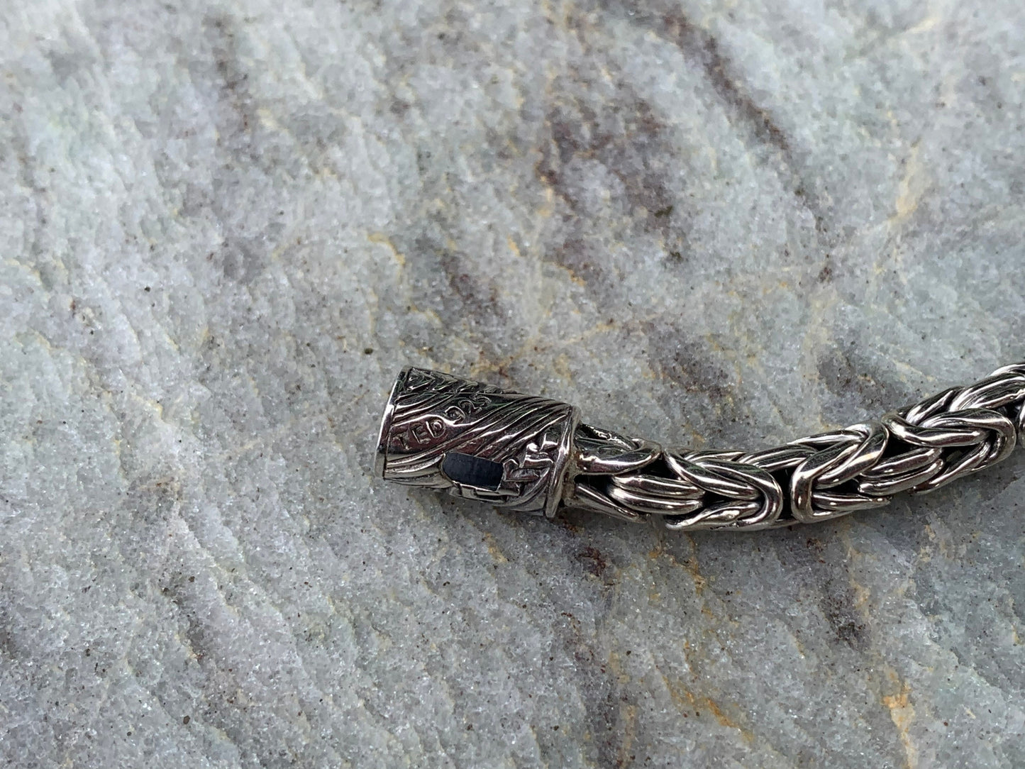 Hawaiian Tribal Byzantine Bracelet, 5mm. Sterling Silver.