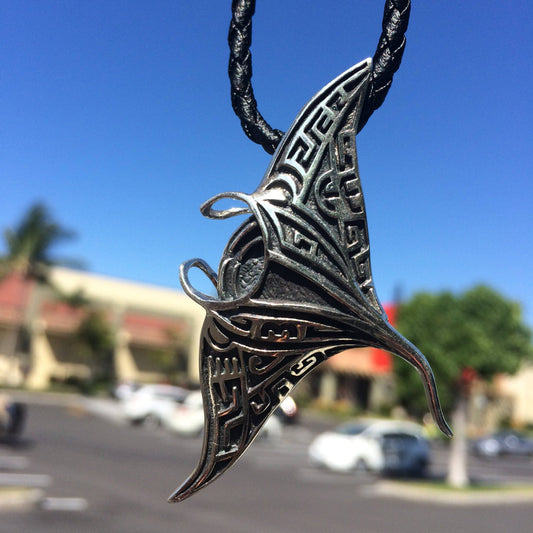 Manta Ray Pendant Necklace Large | Sterling Silver | Ocean | Beach | Gift | Jewelry | Handmade | Unique