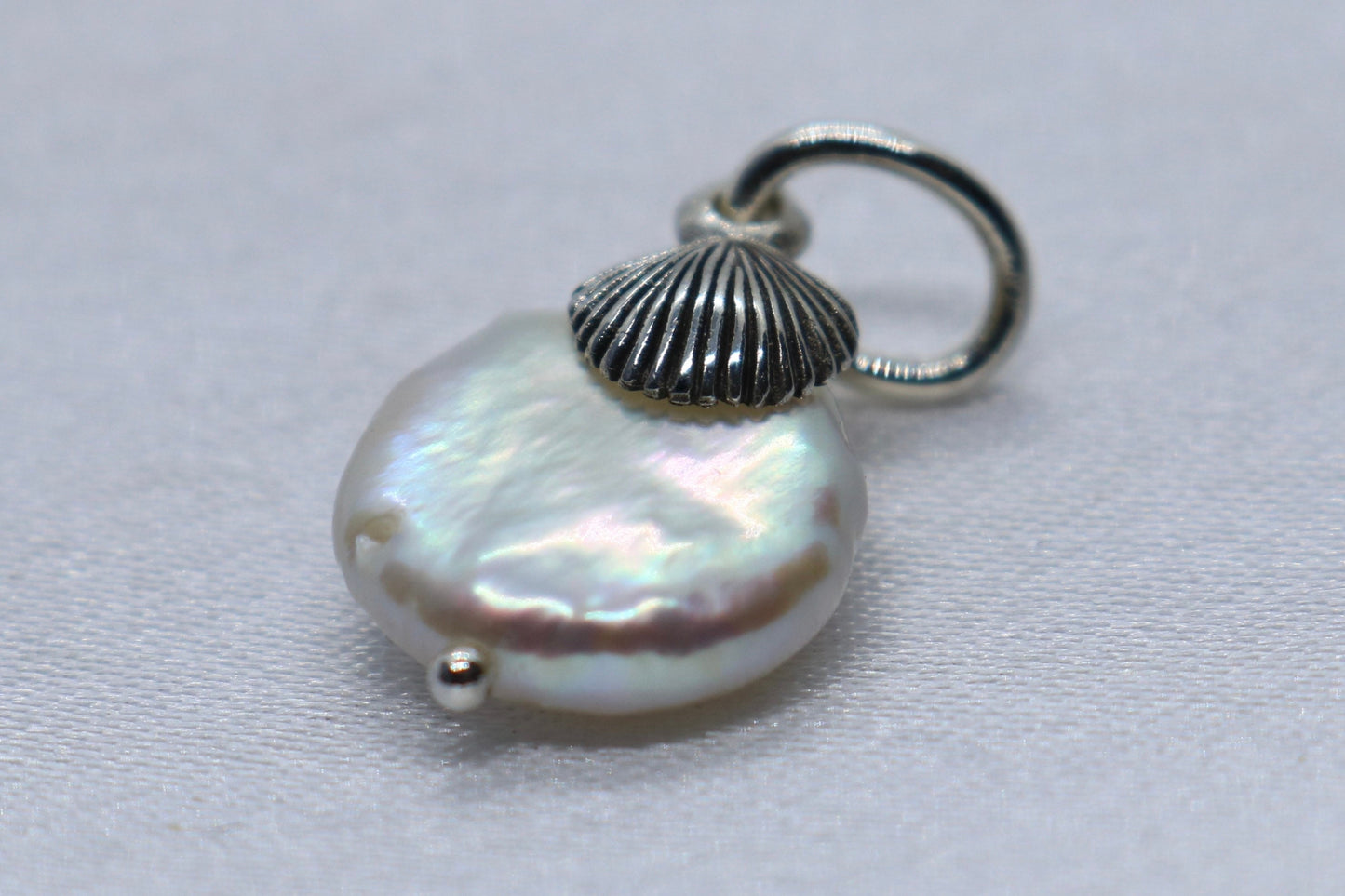 Sea Shell Pearl Silver Charm Pendant Necklace Jewelry
