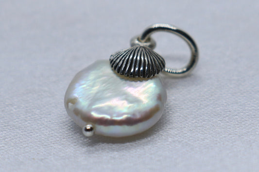 Sea Shell Pearl Silver Charm Pendant Necklace Jewelry