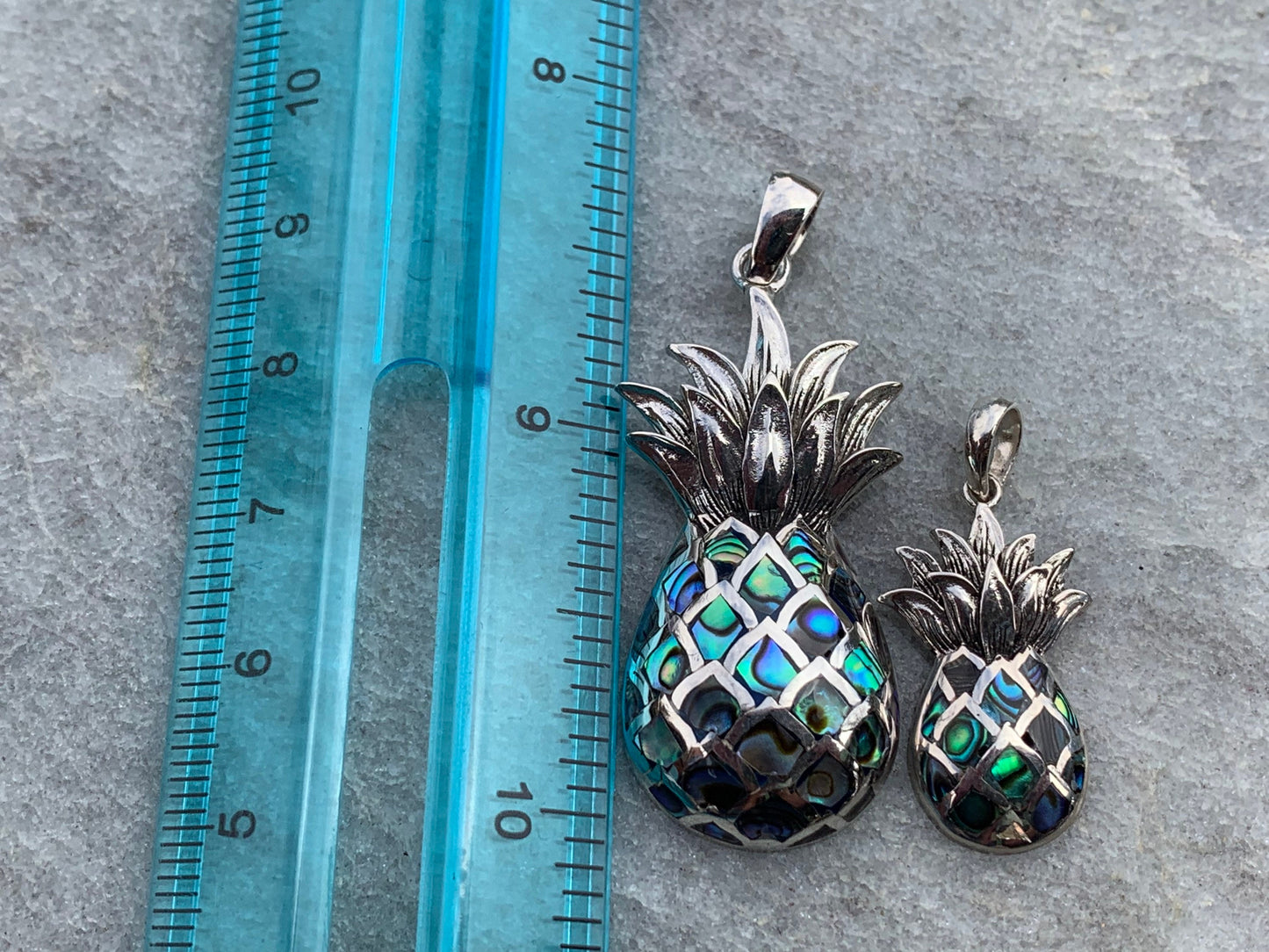 Pineapple Pendant Necklace | Paua Abalone Shell | Sterling Silver | Ocean | Beach | Gift | Jewelry | Handmade | Unique