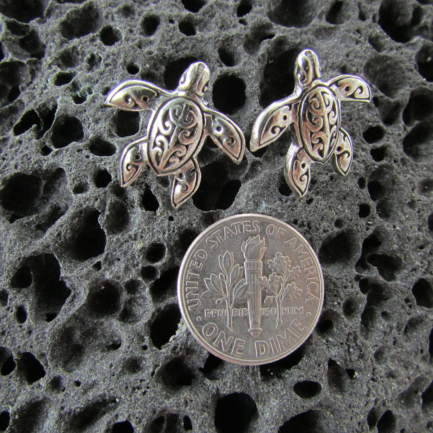 Turtle Stud Earrings | Sterling Silver | Ocean | Beach | Gift | Jewelry | Handmade | Unique