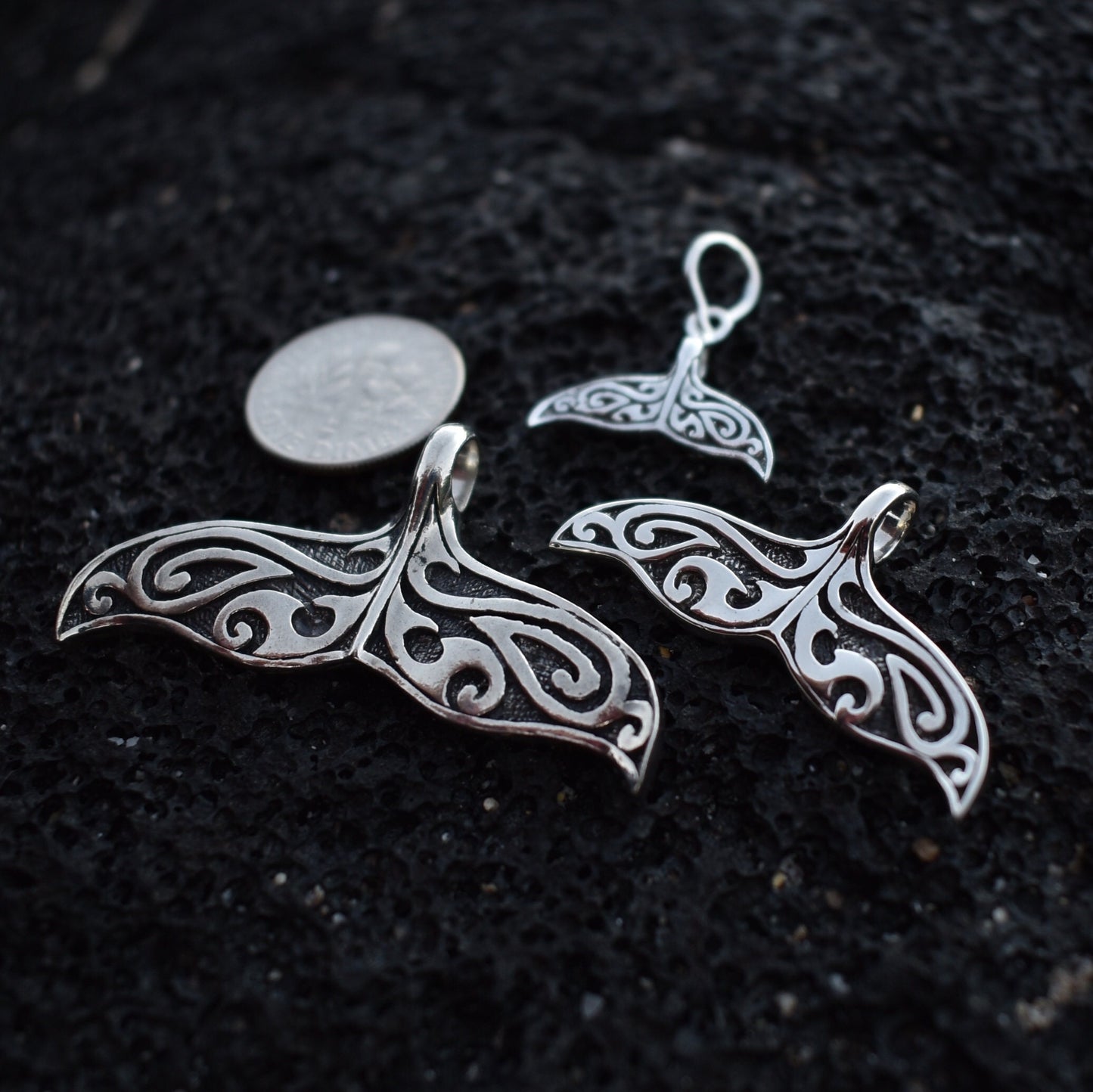 Whale Tail Pendant Necklace Medium | Sterling Silver | Ocean | Beach | Gift | Jewelry | Handmade | Unique