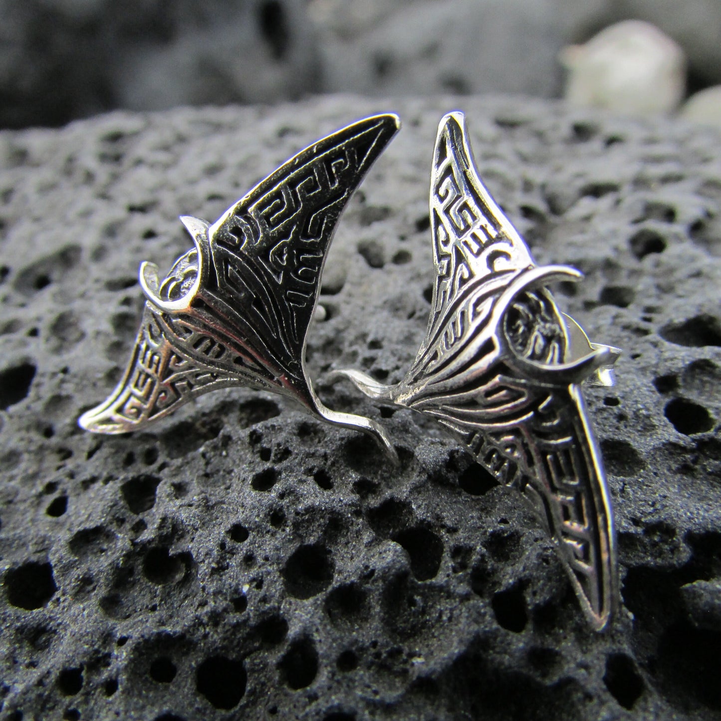 Manta Ray Earrings Studs | Sterling Silver | Ocean | Beach | Gift | Jewelry | Handmade | Unique