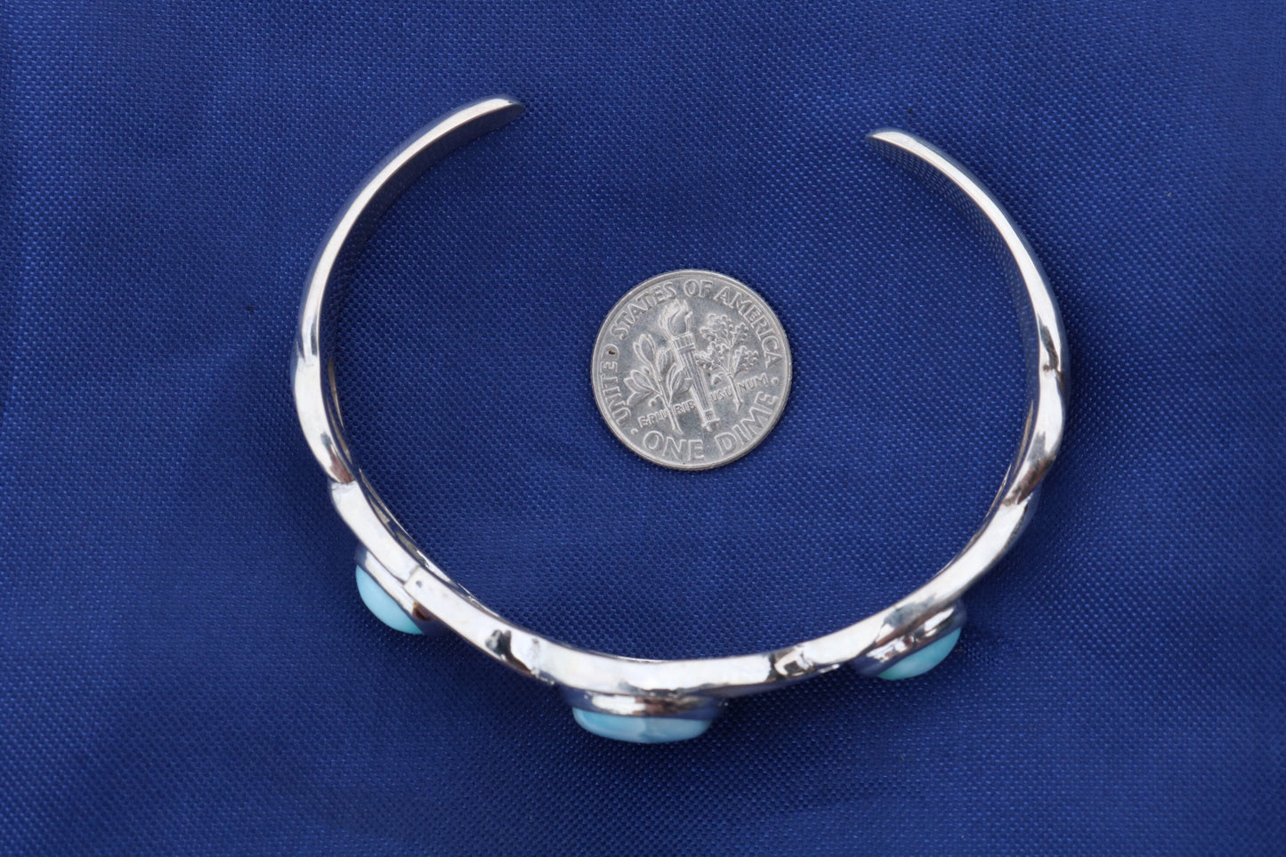 Larimar Bracelet Cuff. Sterling Silver.