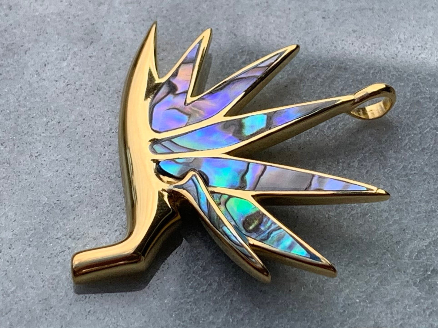 Bird of Paradise Flower 18k Gold Vermeil Necklace Pendant