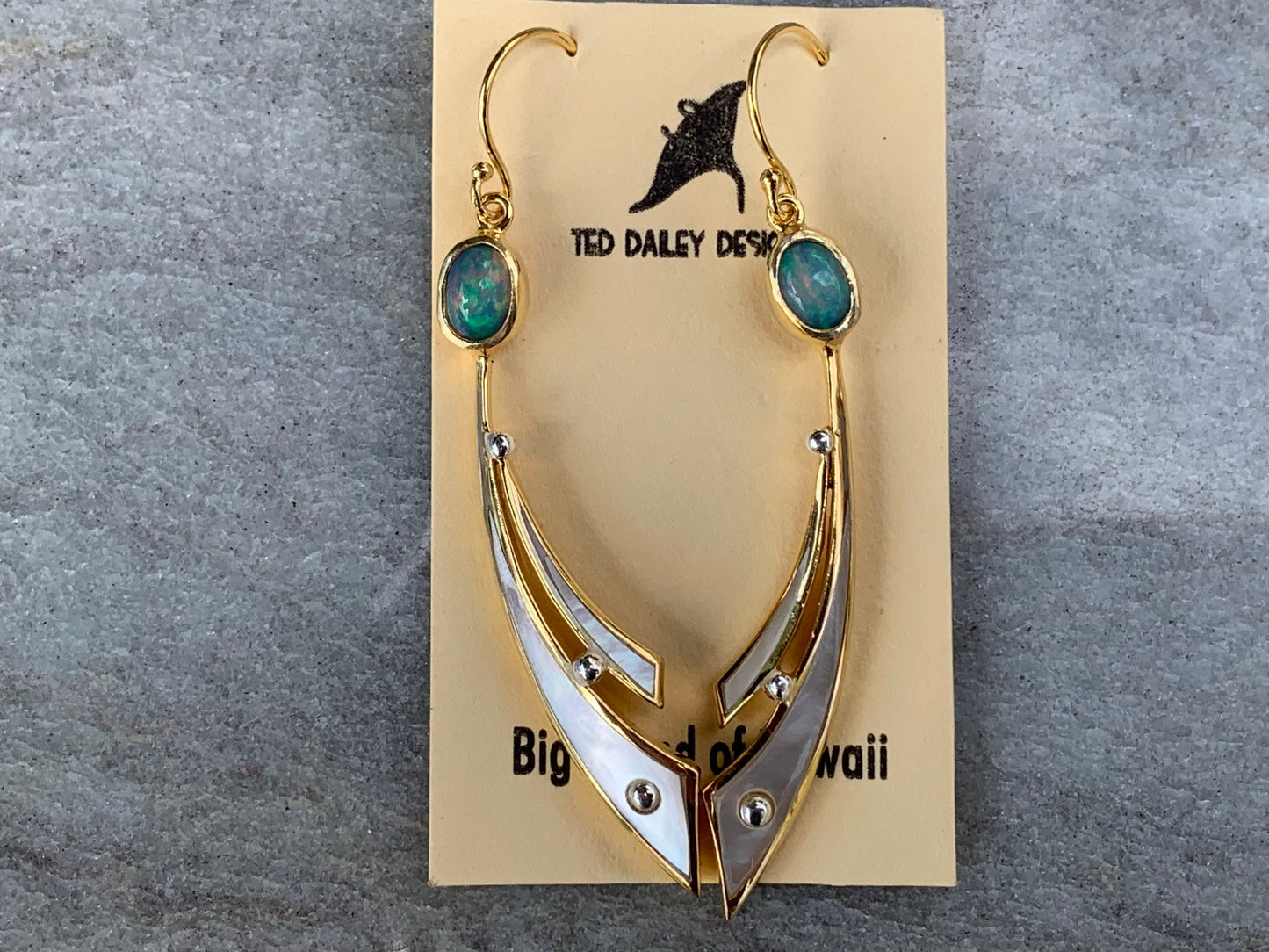 Opal Wave 18k Gold Vermeil Earrings
