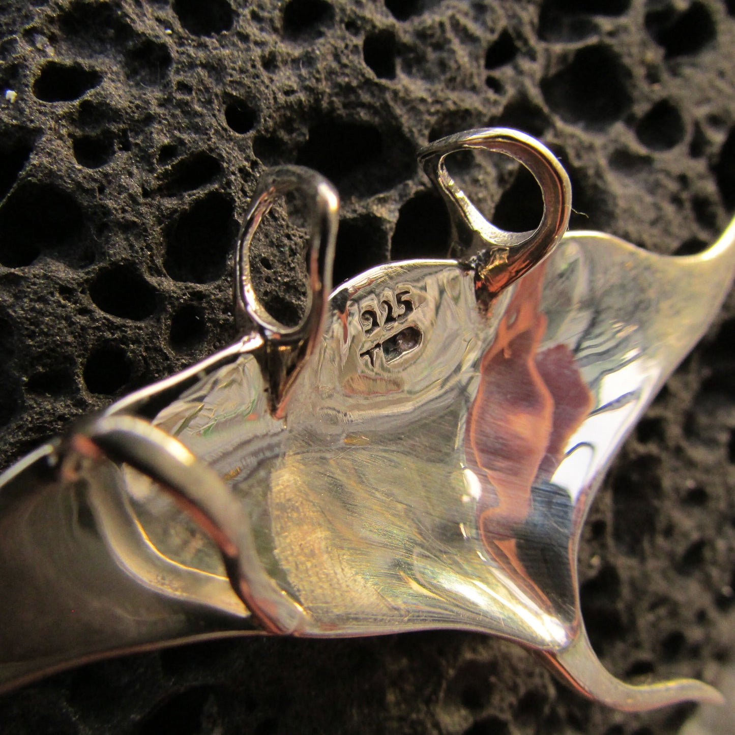 Manta Ray Pendant Necklace Large | Sterling Silver | Ocean | Beach | Gift | Jewelry | Handmade | Unique