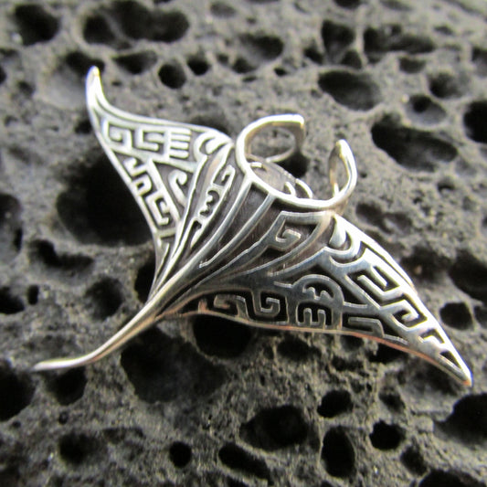 Manta Ray Necklace Pendant Medium | Sterling Silver | Ocean | Beach | Gift | Jewelry | Handmade | Unique