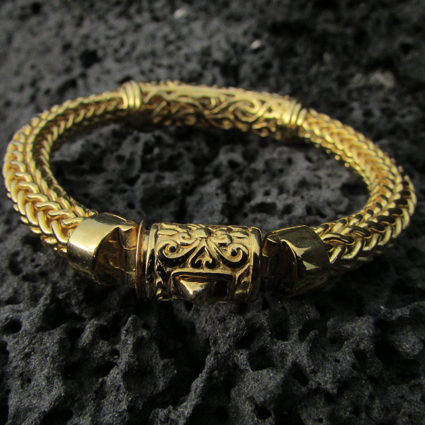 18K Gold Vermeil Handmade Men's Bracelet Manta Ray Turtle Hawaii | 18K Gold | Sterling Silver