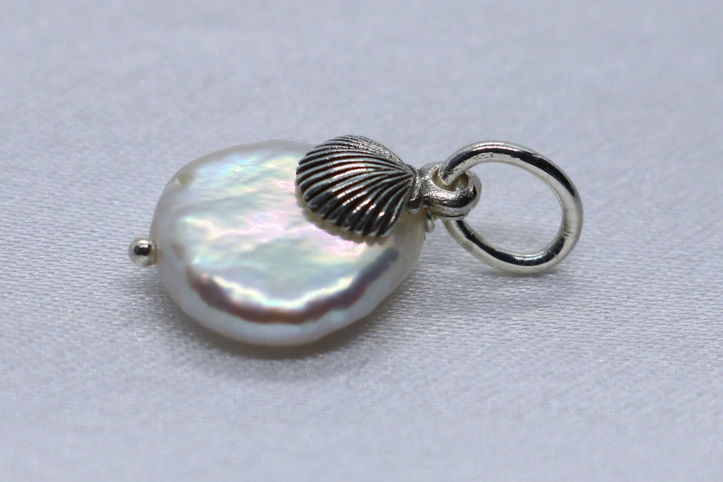Sea Shell Pearl Silver Charm Pendant Necklace Jewelry