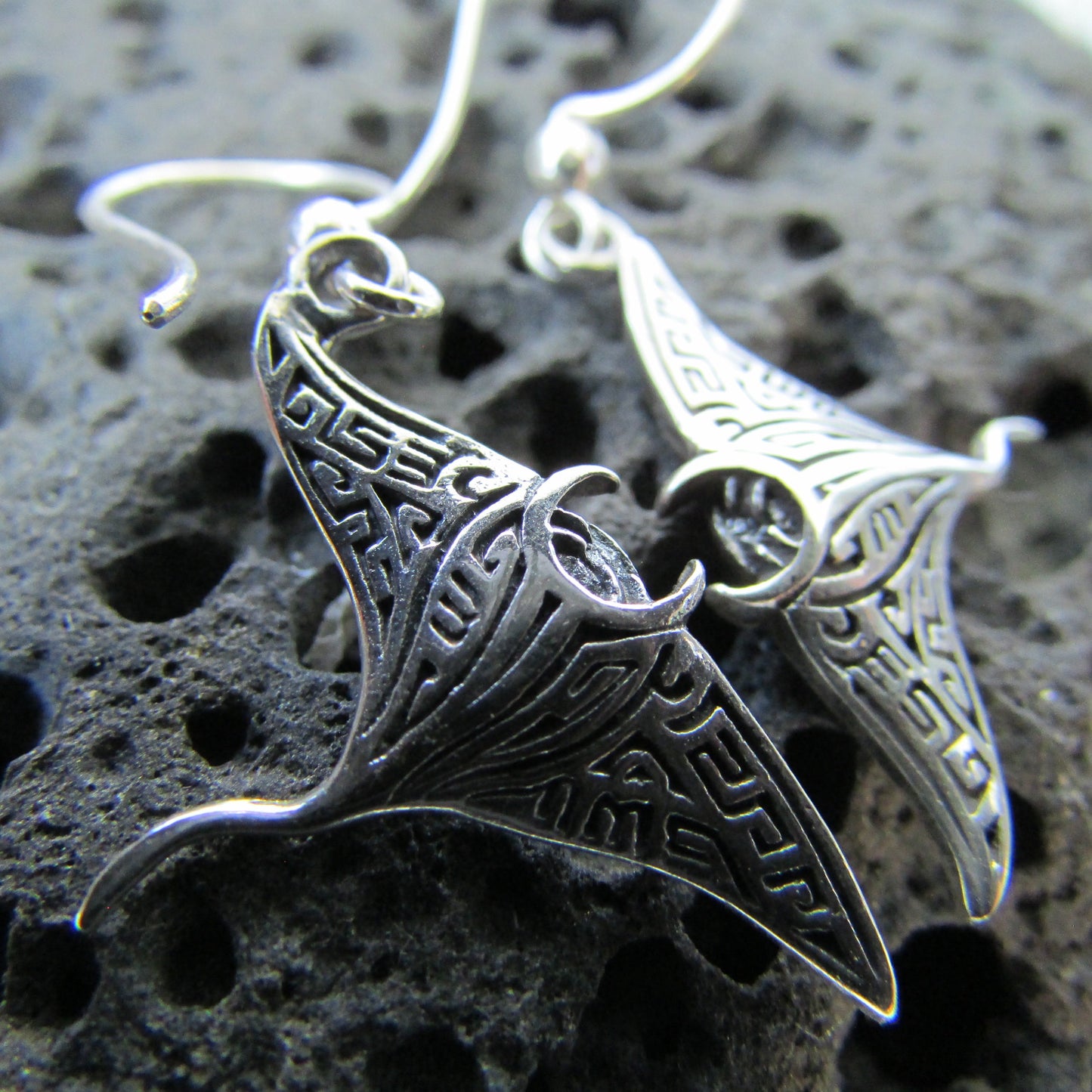 Manta Ray Earrings | Sterling Silver | Ocean | Beach | Gift | Jewelry | Handmade | Unique