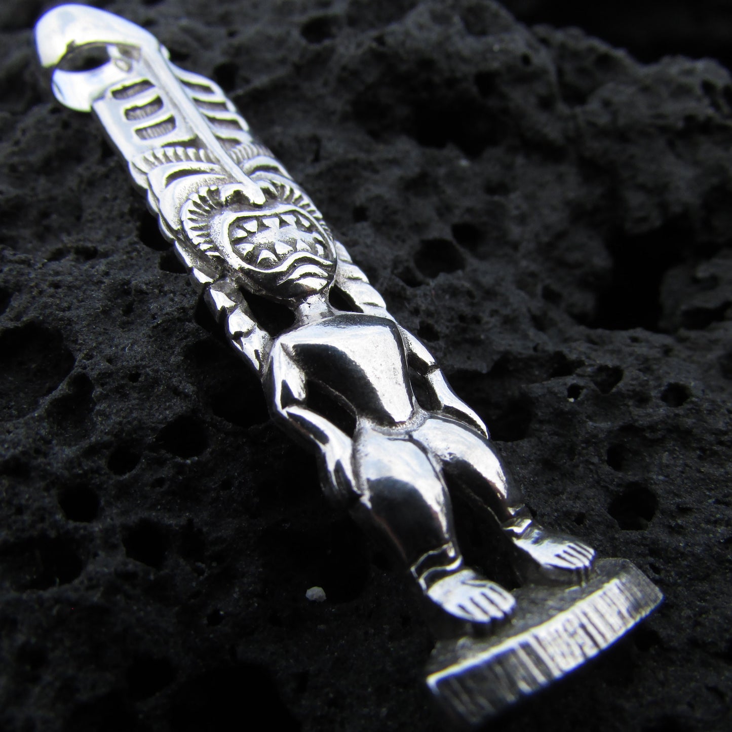 Hawaiian Tribal Tiki Pendant Necklace | Sterling Silver | Gift | Jewelry | Handmade | Unique