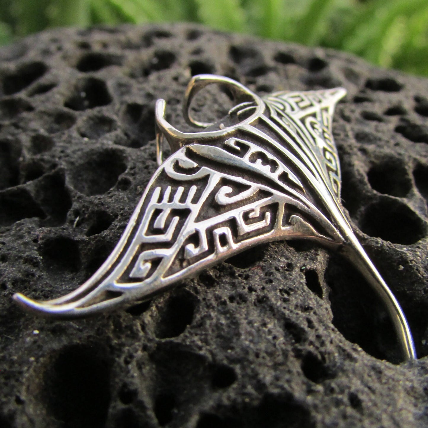 Manta Ray Pendant Necklace Large | Sterling Silver | Ocean | Beach | Gift | Jewelry | Handmade | Unique