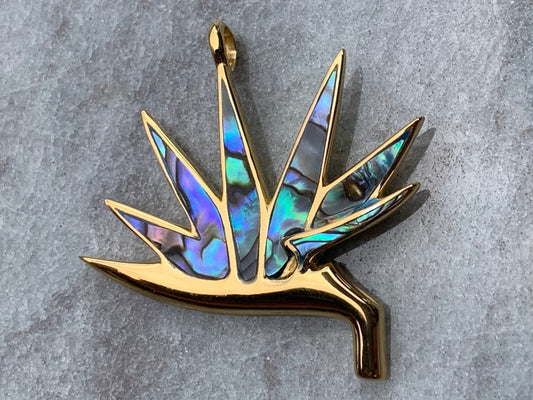 Bird of Paradise Flower 18k Gold Vermeil Necklace Pendant