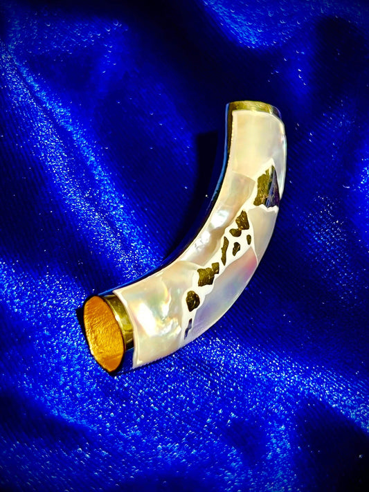 Hawaiian Islands Slider Bar Pendant Necklace. Gold Vermeil, Mother of Pearl.