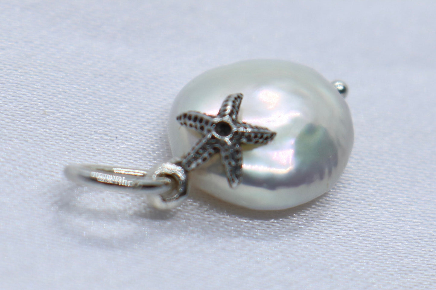Starfish Pearl Charm Coin Silver Pendant Necklace