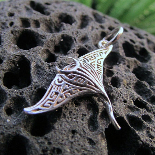 Manta Ray Necklace Pendant | Sterling Silver | Ocean | Beach | Gift | Jewelry | Handmade | Unique