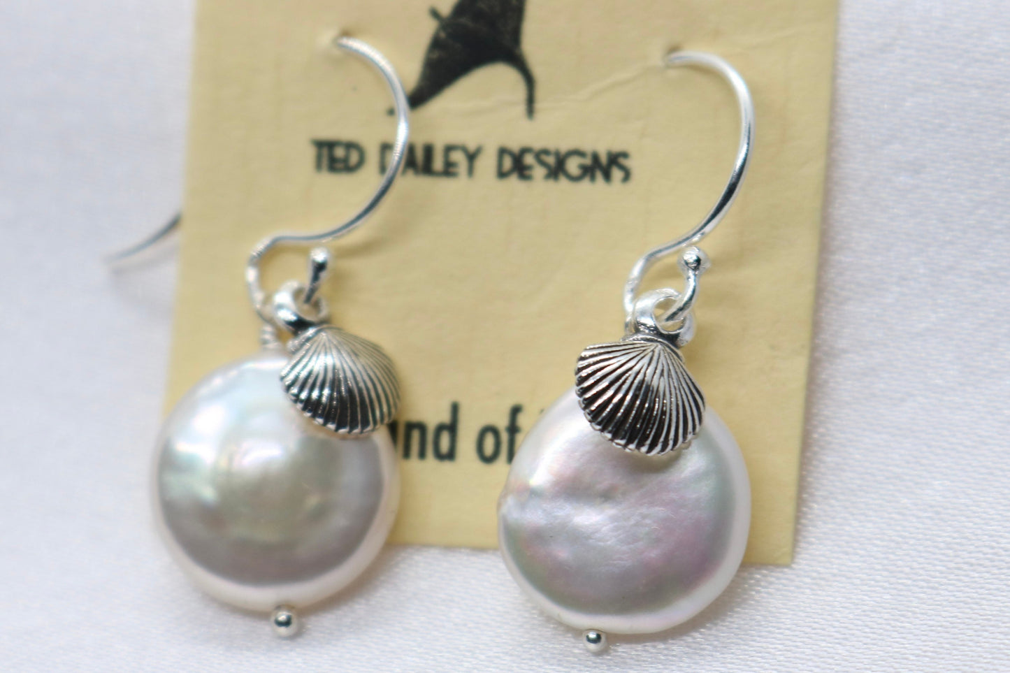 Sea Shell Pearl Silver Earrings Jewelry