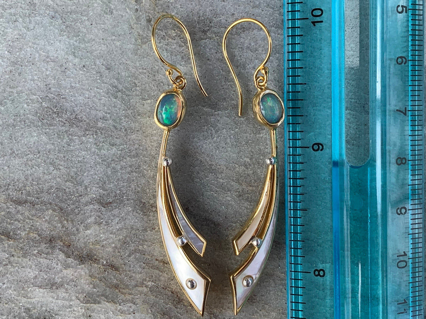Opal Wave 18k Gold Vermeil Earrings