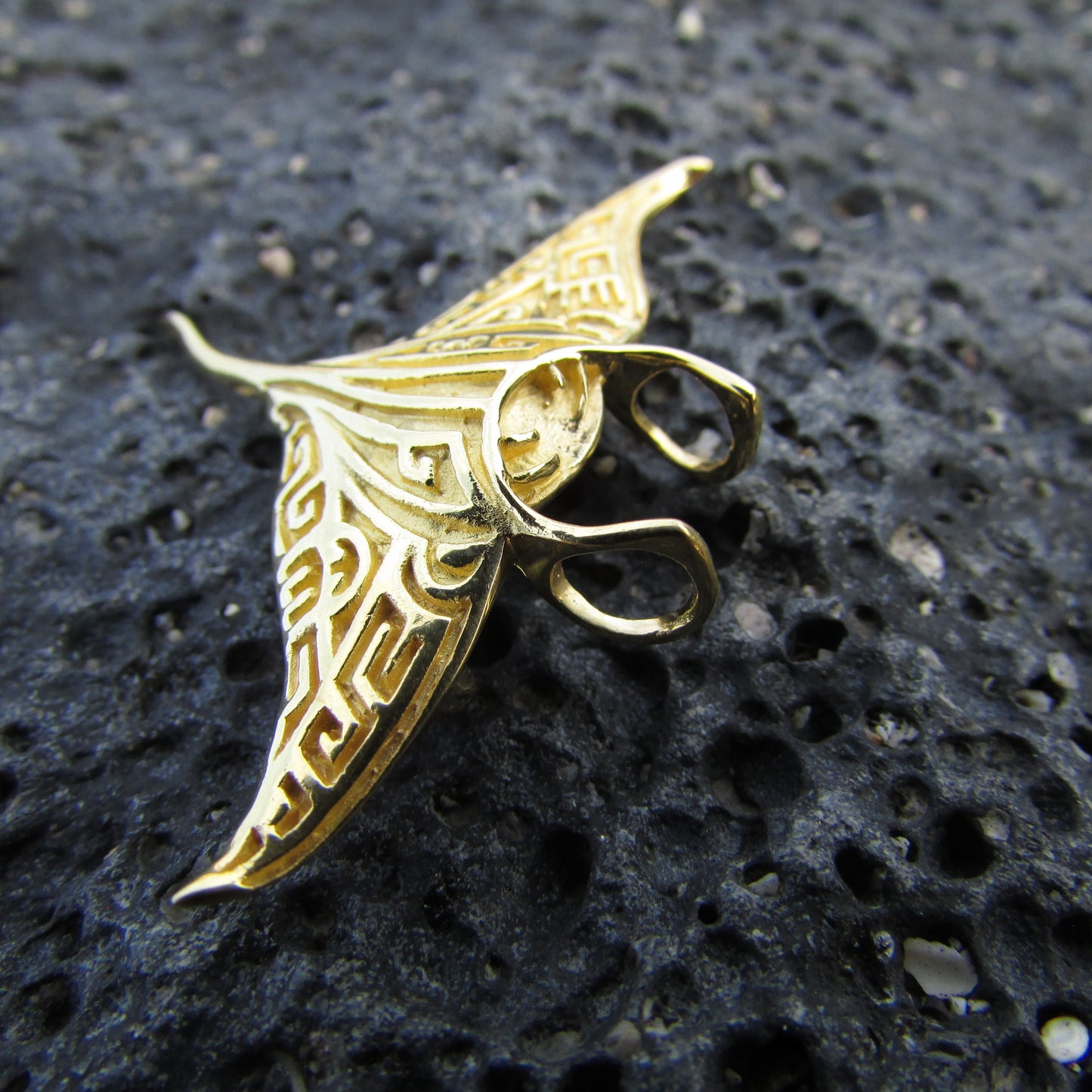 18K Gold Vermeil Manta Ray Necklace Pendant | Ocean | Beach | Gift | Jewelry | Handmade | Unique