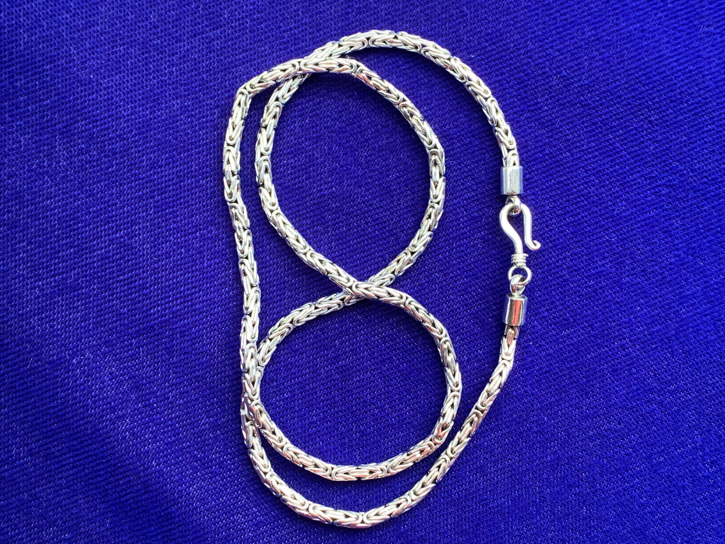 Byzantine hand woven chain. 2.5mm. Sterling Silver. 18”, 20”, or 22” long.