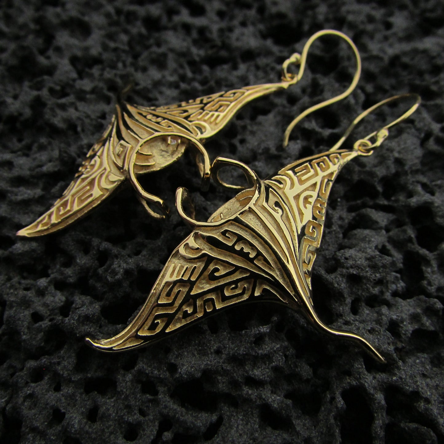 18K Gold Vermeil Manta Ray Stingray Earrings | Ocean | Beach | Gift | Jewelry | Handmade | Unique