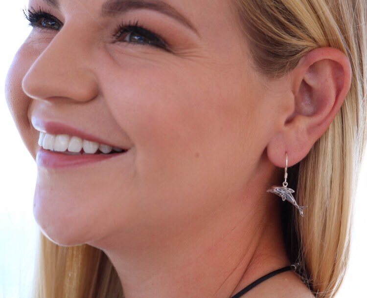 Dolphin Earrings Large | Sterling Silver | Ocean | Beach | Gift | Jewelry | Handmade | Unique