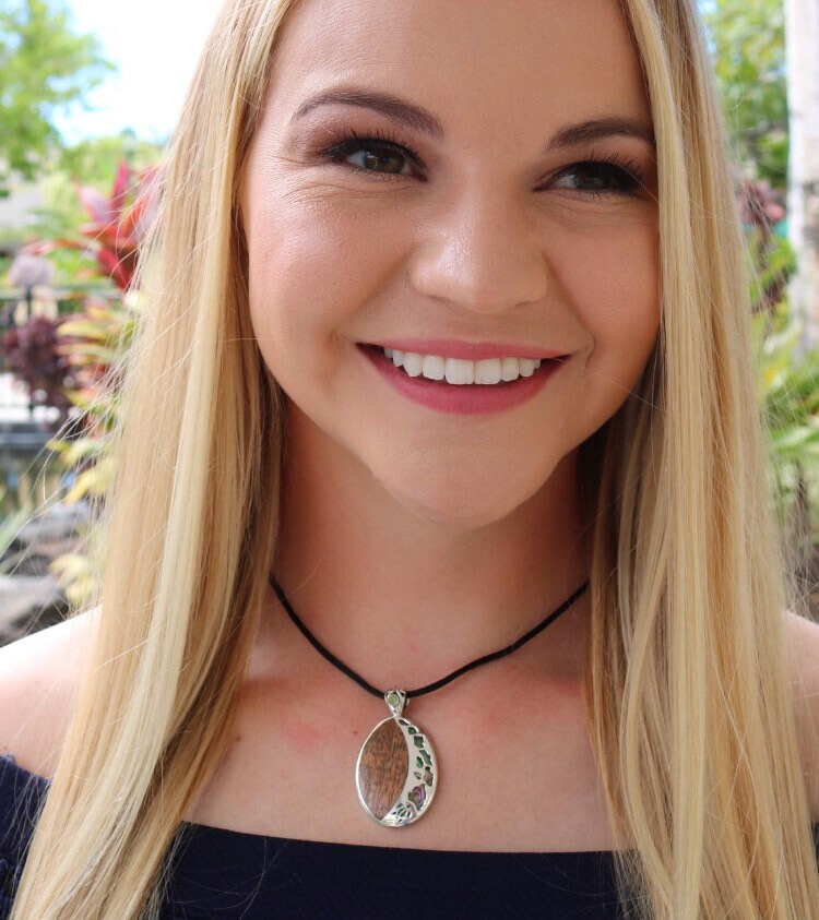 Hawaii Island Chain Turtle Pendant Necklace Large | Koa Wood | Paua Abalone Shell | Peridot | Sterling Silver | Beach | Jewelry | Handmade