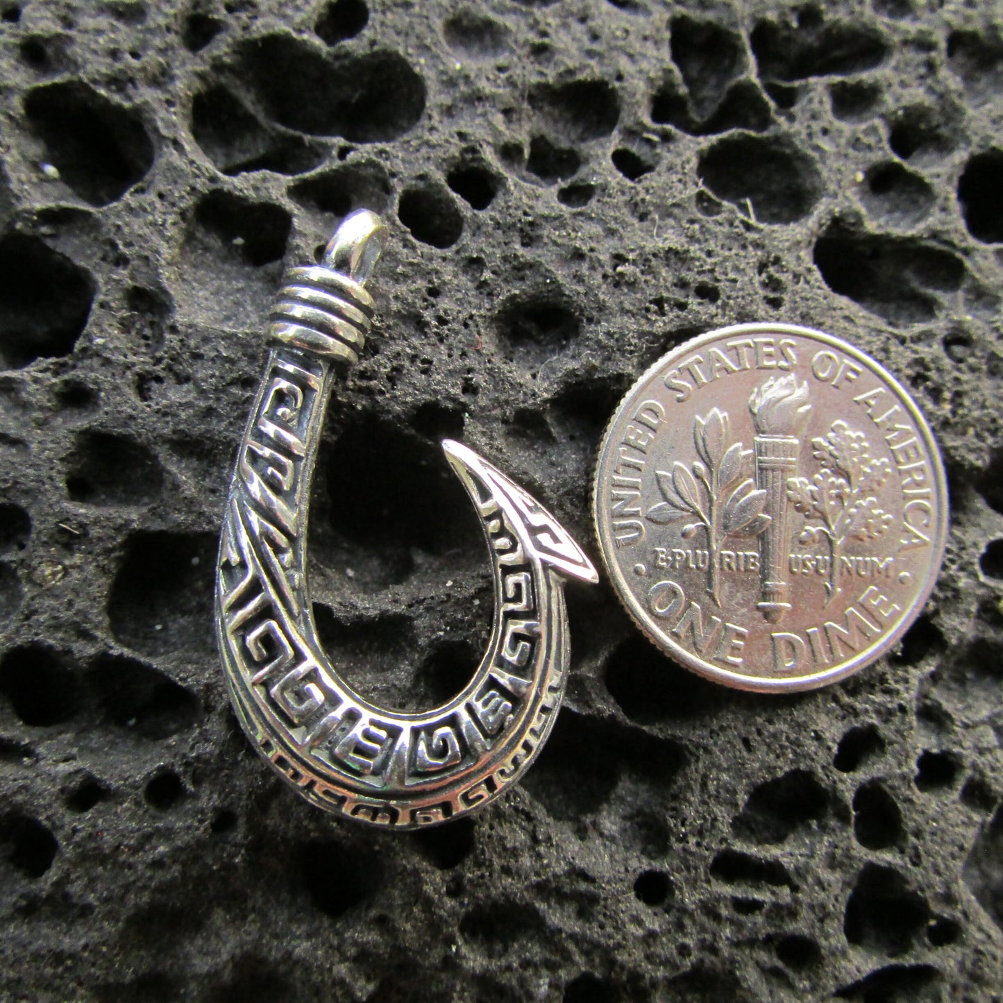 Fishing Hook Necklace Pendant | Sterling Silver | Ocean | Beach | Gift | Jewelry | Handmade | Unique