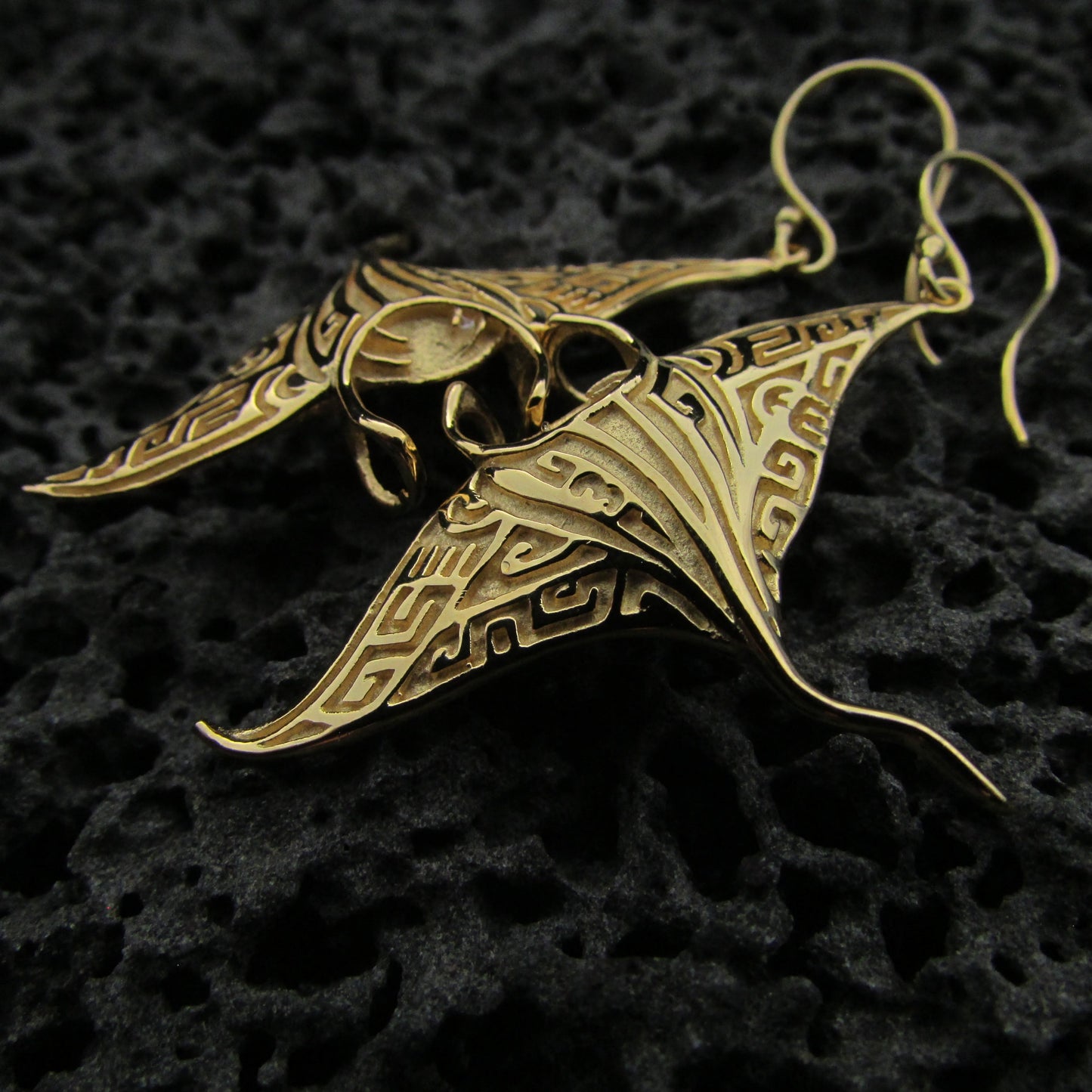 18K Gold Vermeil Manta Ray Stingray Earrings | Ocean | Beach | Gift | Jewelry | Handmade | Unique
