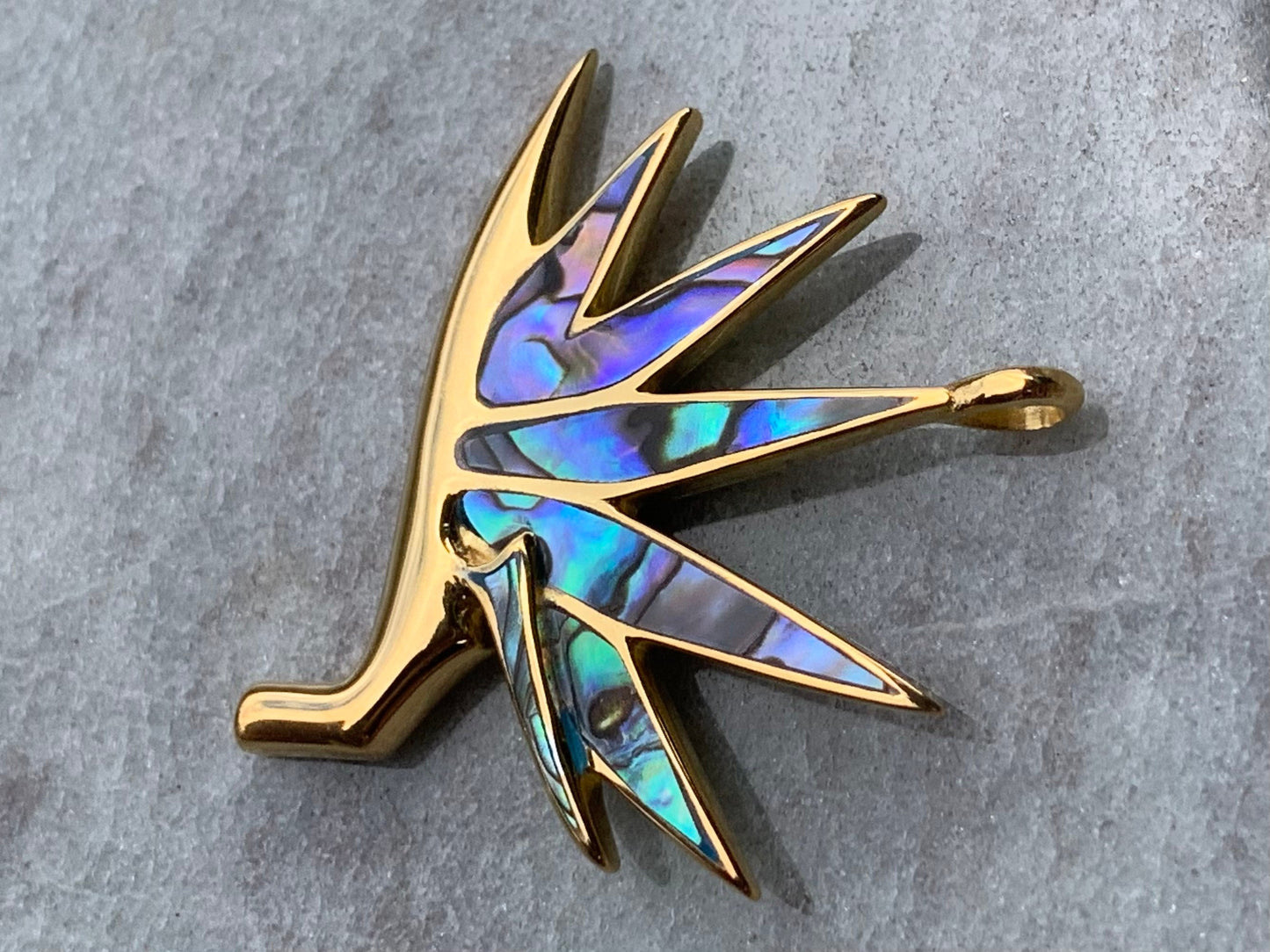 Bird of Paradise Flower 18k Gold Vermeil Necklace Pendant