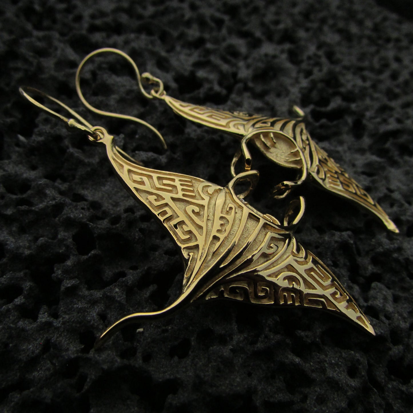 18K Gold Vermeil Manta Ray Stingray Earrings | Ocean | Beach | Gift | Jewelry | Handmade | Unique